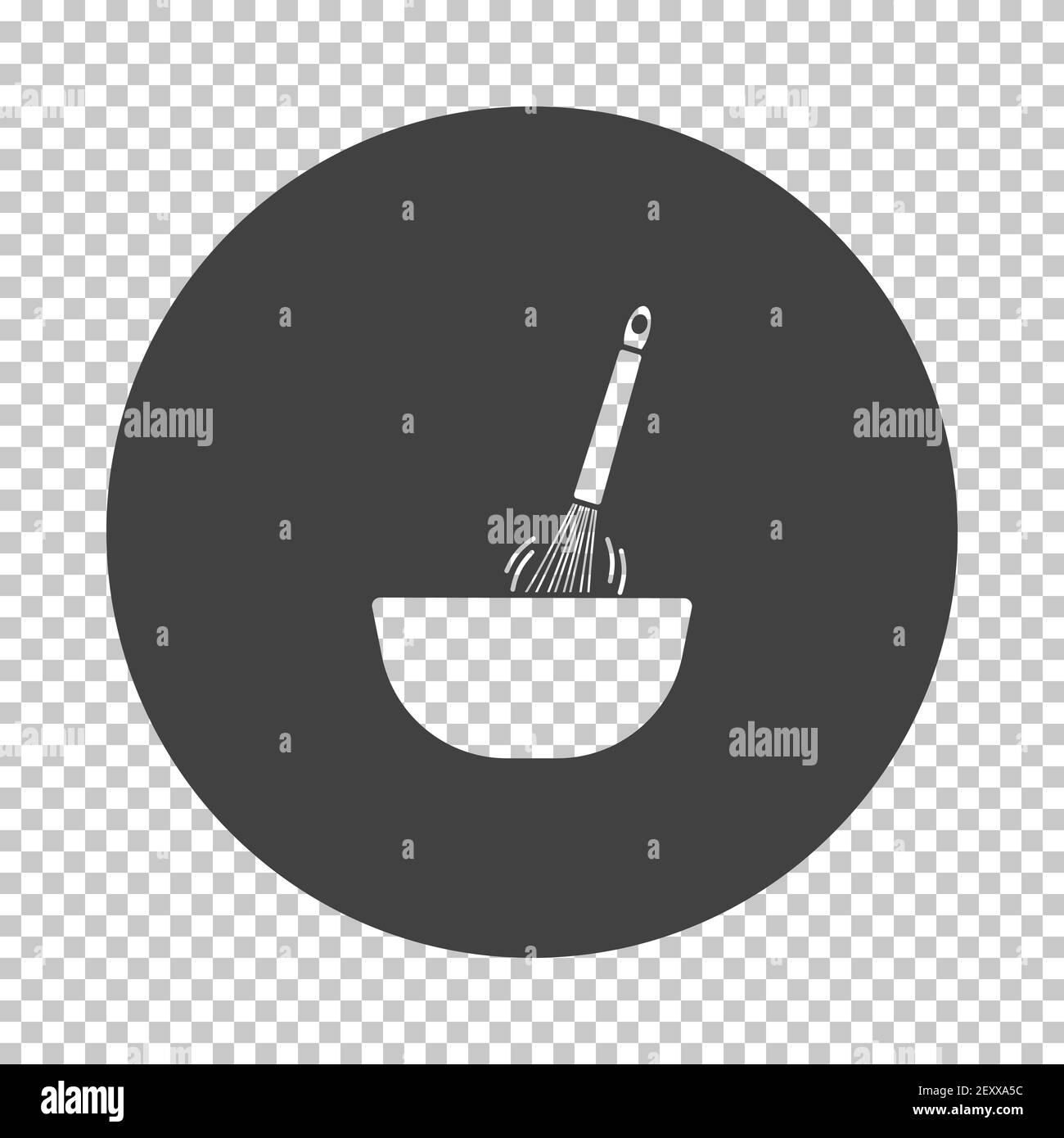 Mélange de la corolle dans l'icône du bol. Soustraire Stencil Design sur la grille de transparence. Illustration vectorielle. Illustration de Vecteur