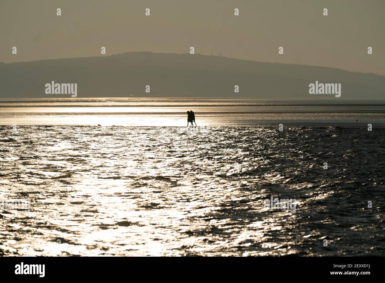 Soumis par Jon Super (07974 356-333) West Kirby Marine Lake Sunset, Wirral, Britain le 1 mars 2021. (Photo de Jon Super) (photo/Jon Super 0 Banque D'Images