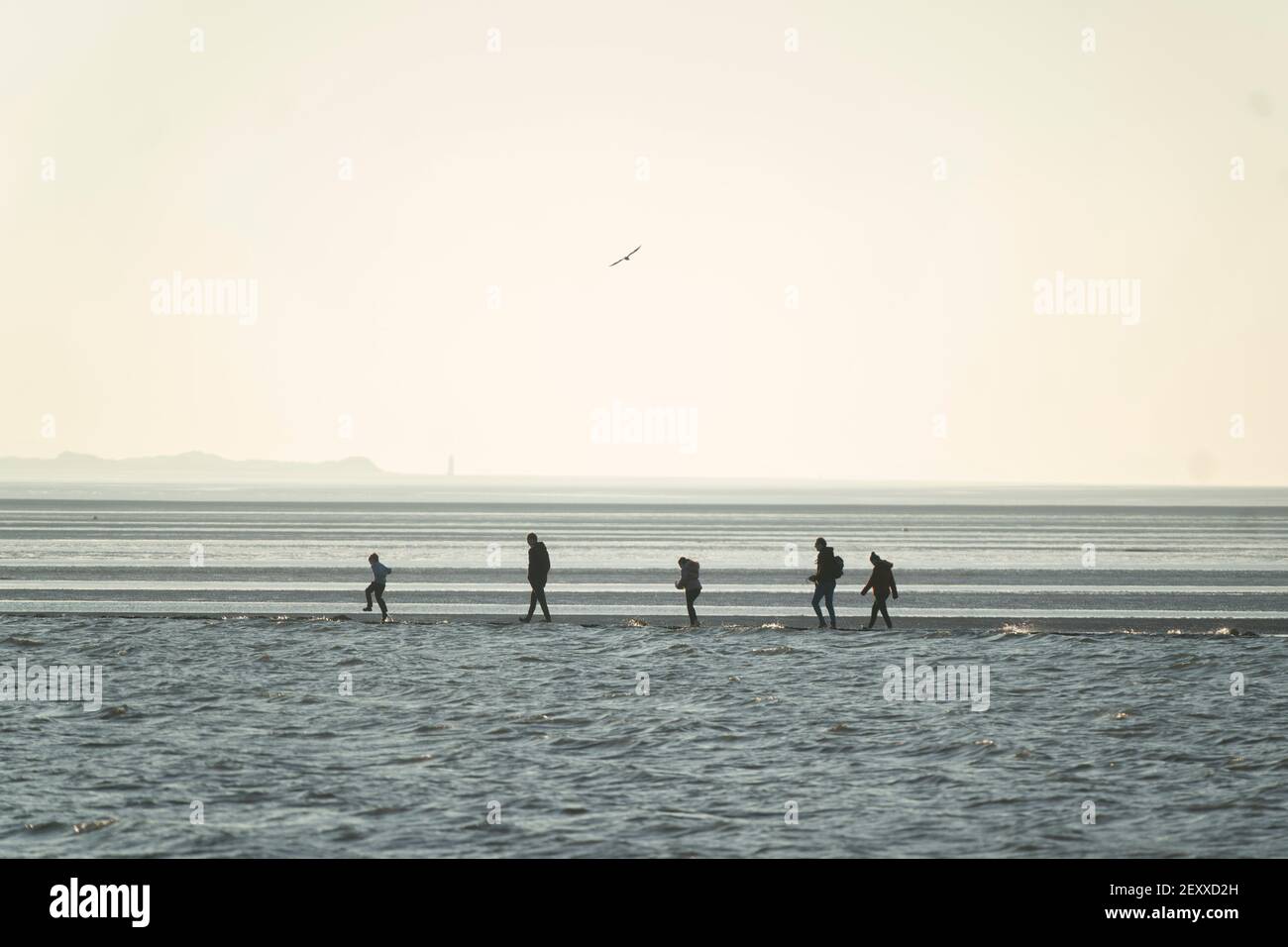 Soumis par Jon Super (07974 356-333) West Kirby Marine Lake Sunset, Wirral, Britain le 1 mars 2021. (Photo de Jon Super) (photo/Jon Super 0 Banque D'Images
