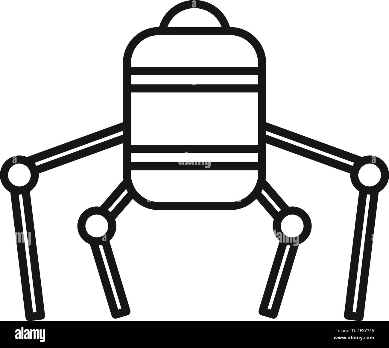 Nano future robot icône, style de contour Illustration de Vecteur