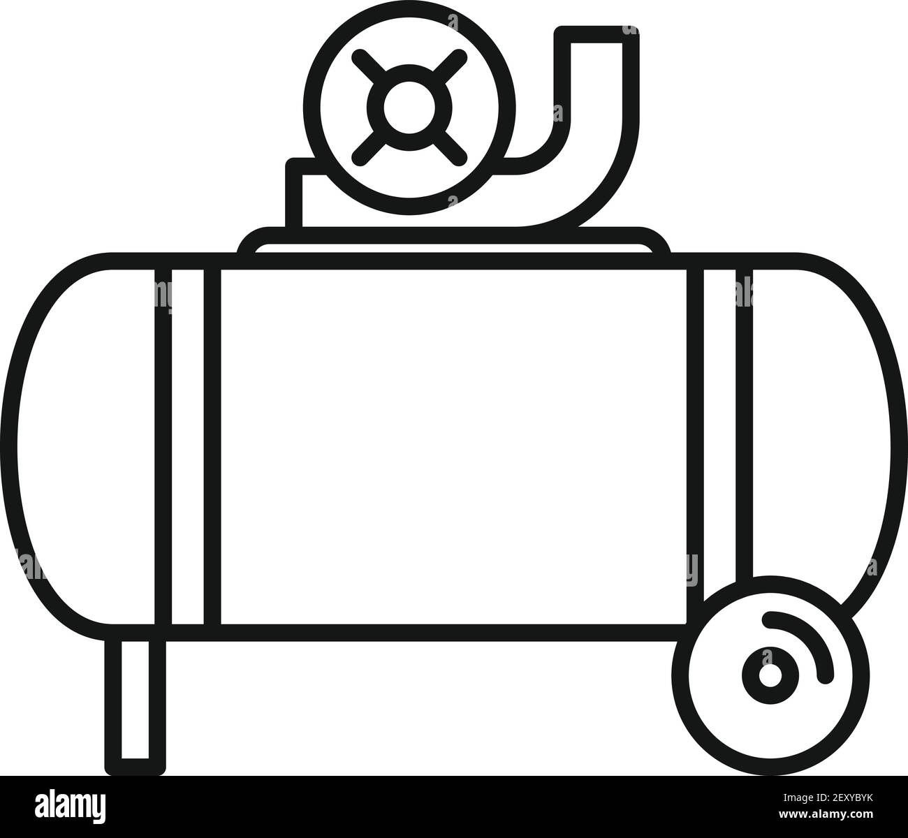 Icône de compresseur d'air industriel, style de contour Illustration de Vecteur