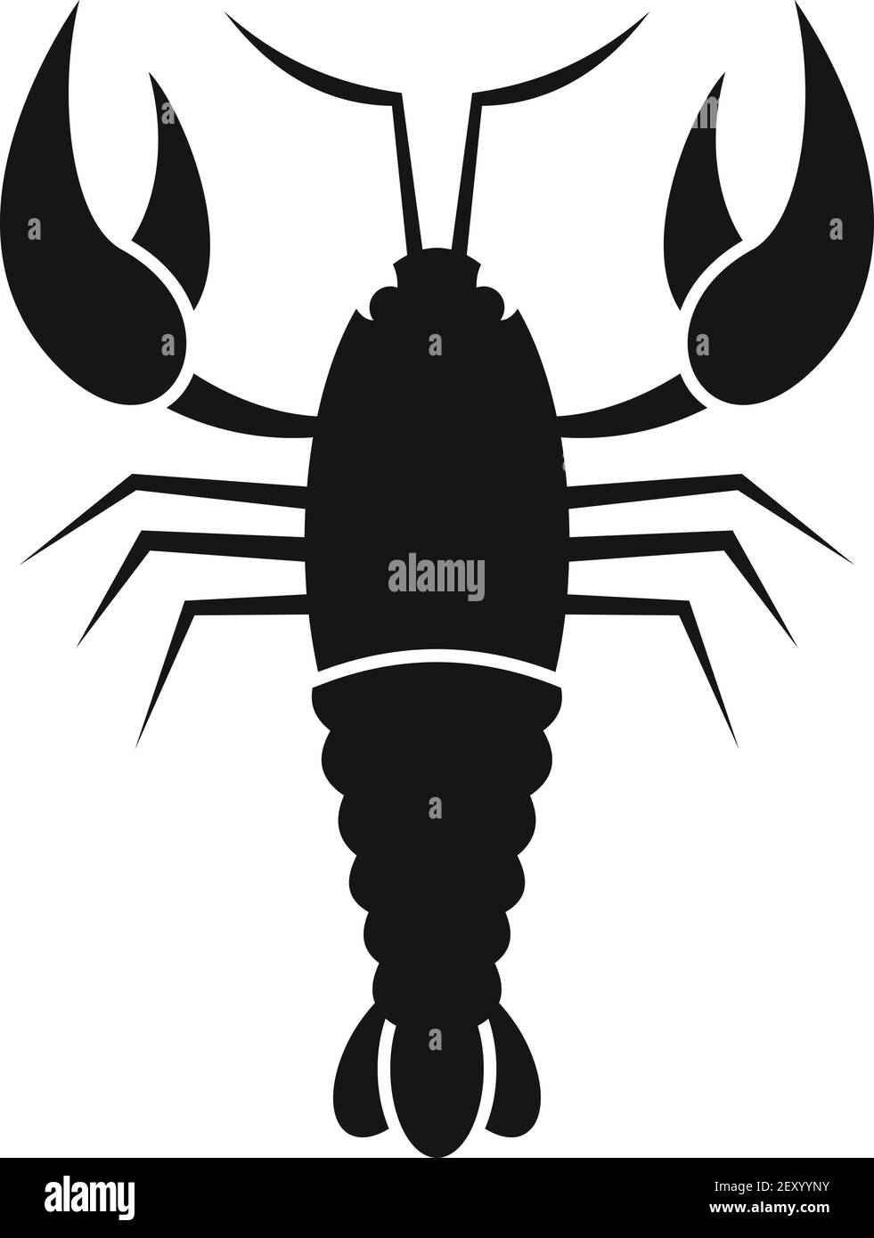 L'icône du homard, le style simple Illustration de Vecteur