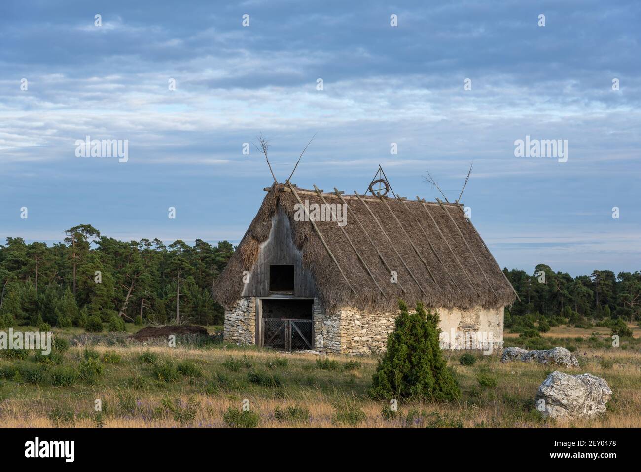 Sheepfold sur l'île de FÃ¥RÃ'est, Suède Banque D'Images