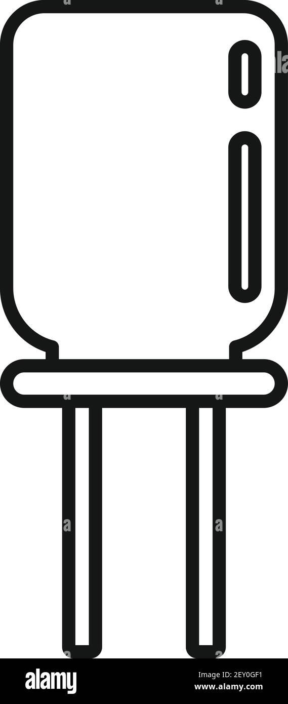 Icône de condensateur radio, style de contour Illustration de Vecteur
