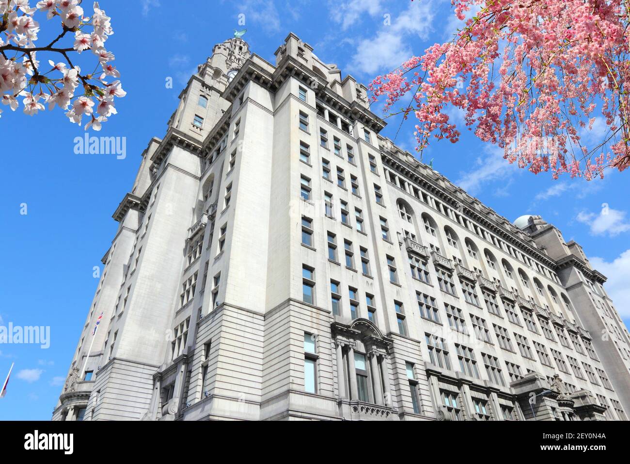 Liverpool City Landmark, Royaume-Uni. Quartier Pier Head, site classé au patrimoine mondial de l'UNESCO. Bâtiment Royal Liver. Banque D'Images