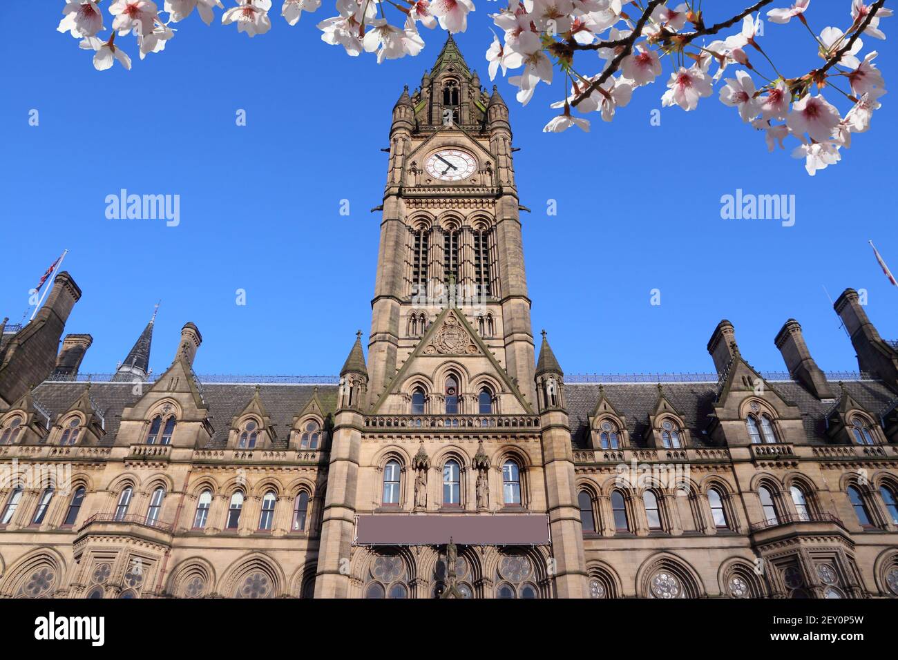 Site touristique de Manchester (Royaume-Uni). Hôtel de ville. Banque D'Images