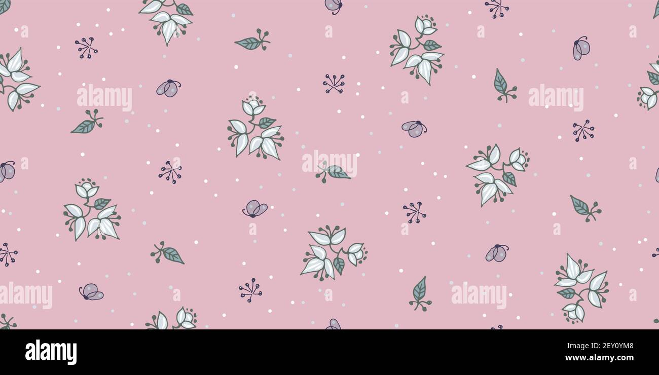 motif vectoriel rose sans couture pour fleurs et papillons Illustration de Vecteur
