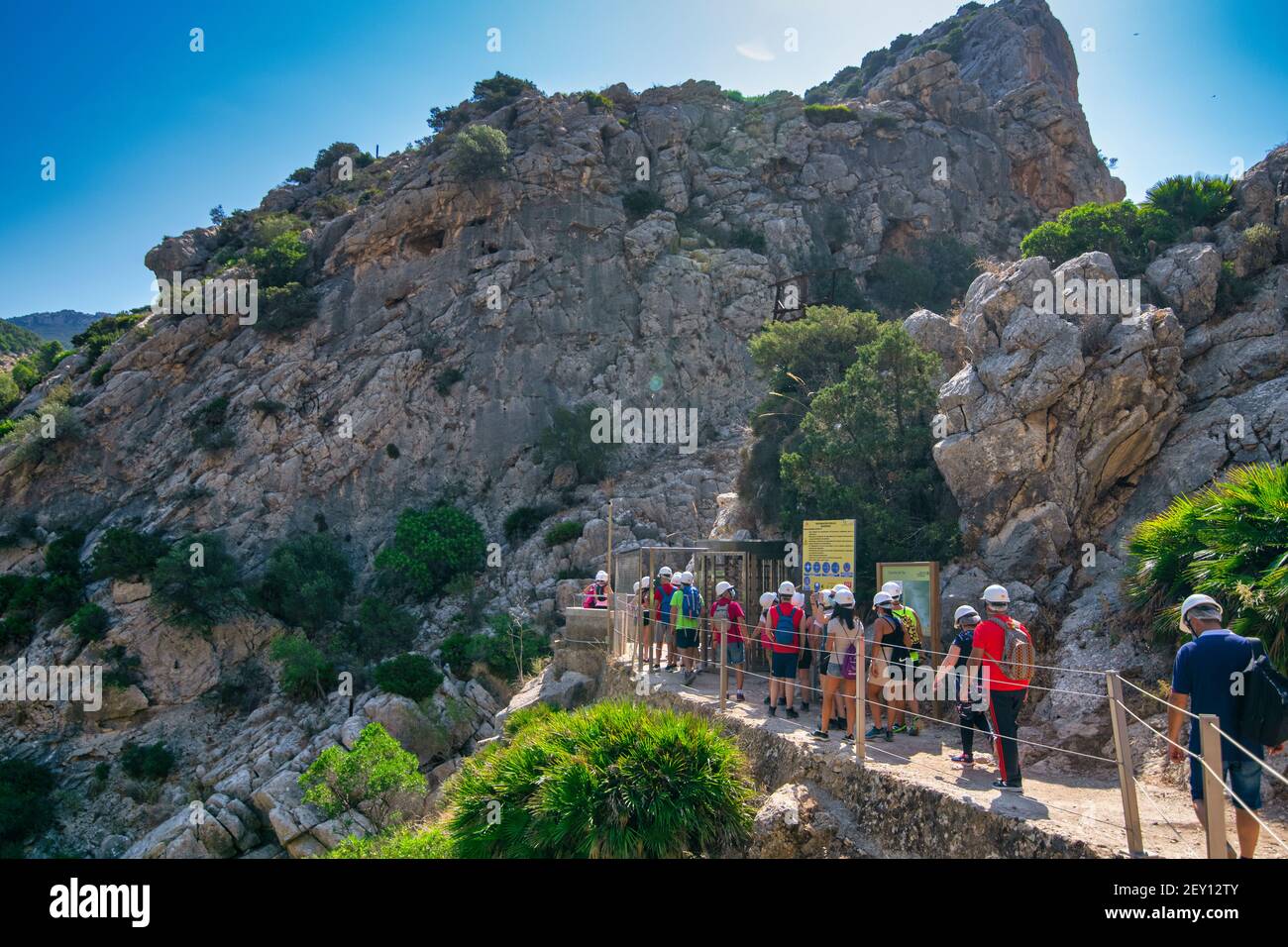 07-19-2020 Ardales, Malaga, Espagne: Début de ce célèbre et bien connu chemin, le Royal Trail (El Caminito del Rey), situé dans Ardales, province de Ma Banque D'Images