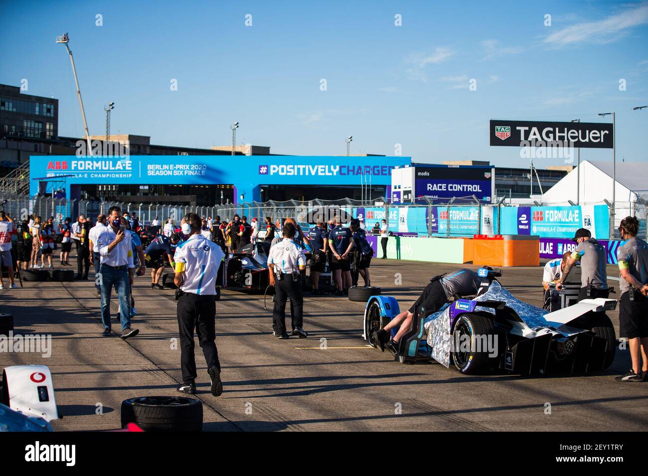 Grille de départ grille de départ lors du E-Prix I de Berlin 2020, 7e tour du championnat de Formule E 2019-20, sur le circuit de rue de l'aéroport de Tempelhof du 5 au 6 août, à Berlin, Allemagne - photo Germain Hazard / DPPI Banque D'Images