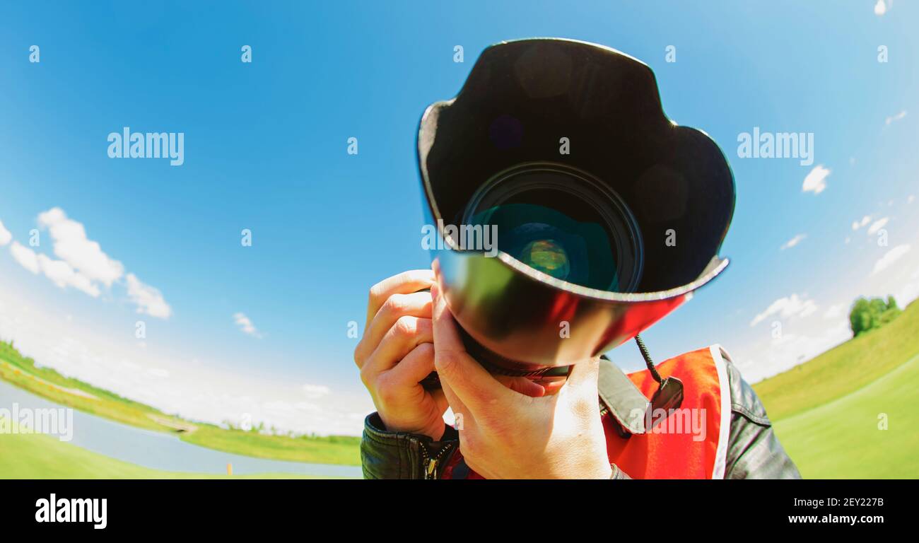 Photo amusante d'un photographe Banque D'Images