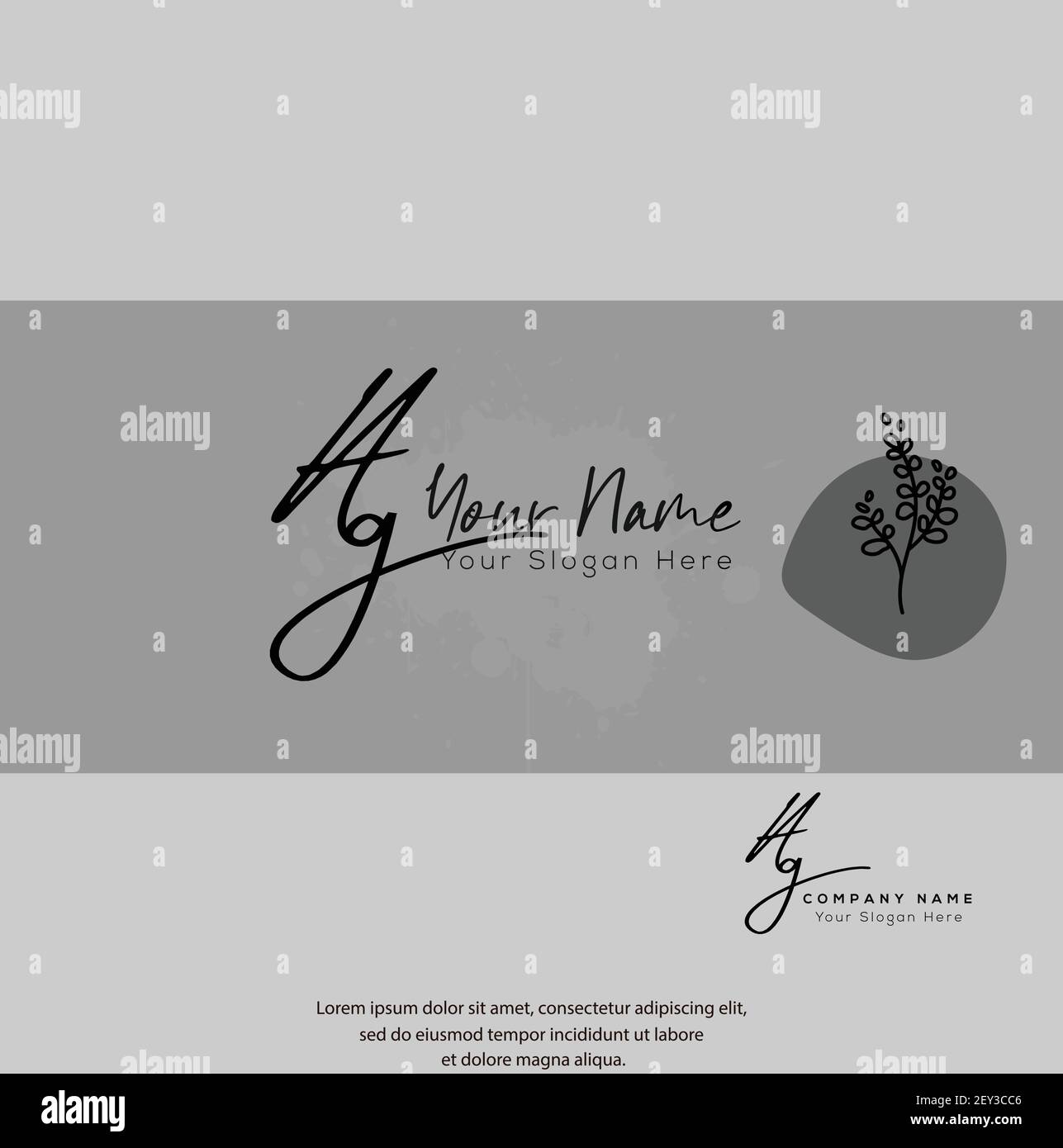A G AG lettre initiale écriture manuscrite et logo de signature. Logo original du vecteur de beauté .mode, boutique, floral et botanique Illustration de Vecteur
