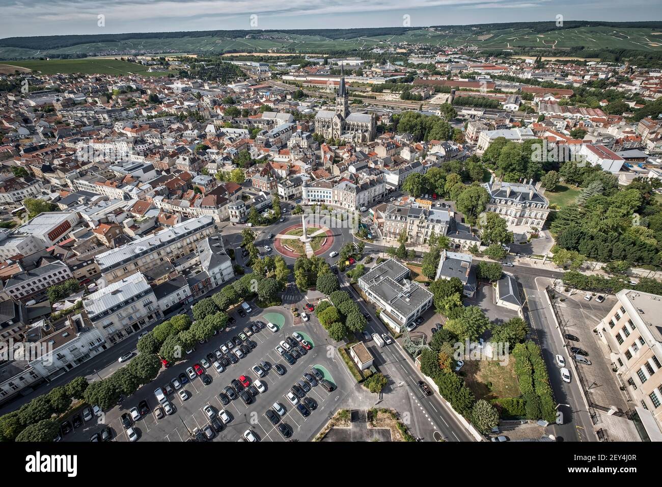 Epernay, France, Champagne, montgolfière Banque D'Images