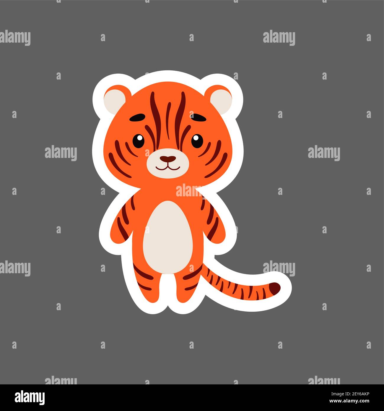 Joli Petit Bebe Tigre Autocollant Personnage Animal De Dessin Anime Pour Les Cartes D Enfants Douche De Bebe Invitation D Anniversaire Interieur De Maison Vec Puericulture De Couleur Vive Image Vectorielle Stock Alamy