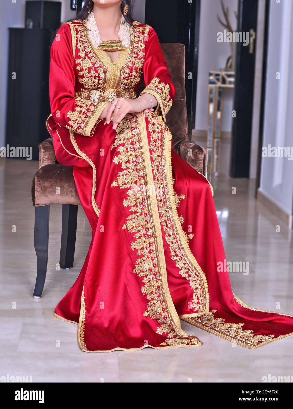 Caftan clearance rouge mariage