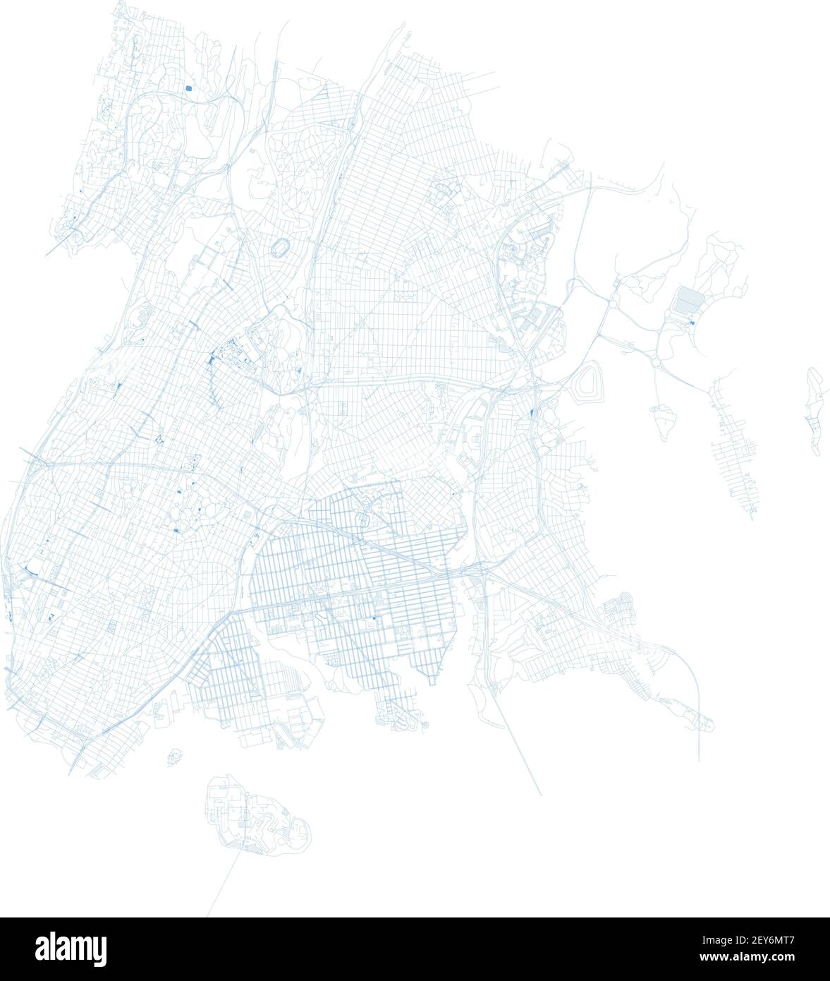 La carte du Bronx, New York, les quartiers, l'administration gouvernementale. Rues et quartier. Plan de la ville. États-Unis Illustration de Vecteur