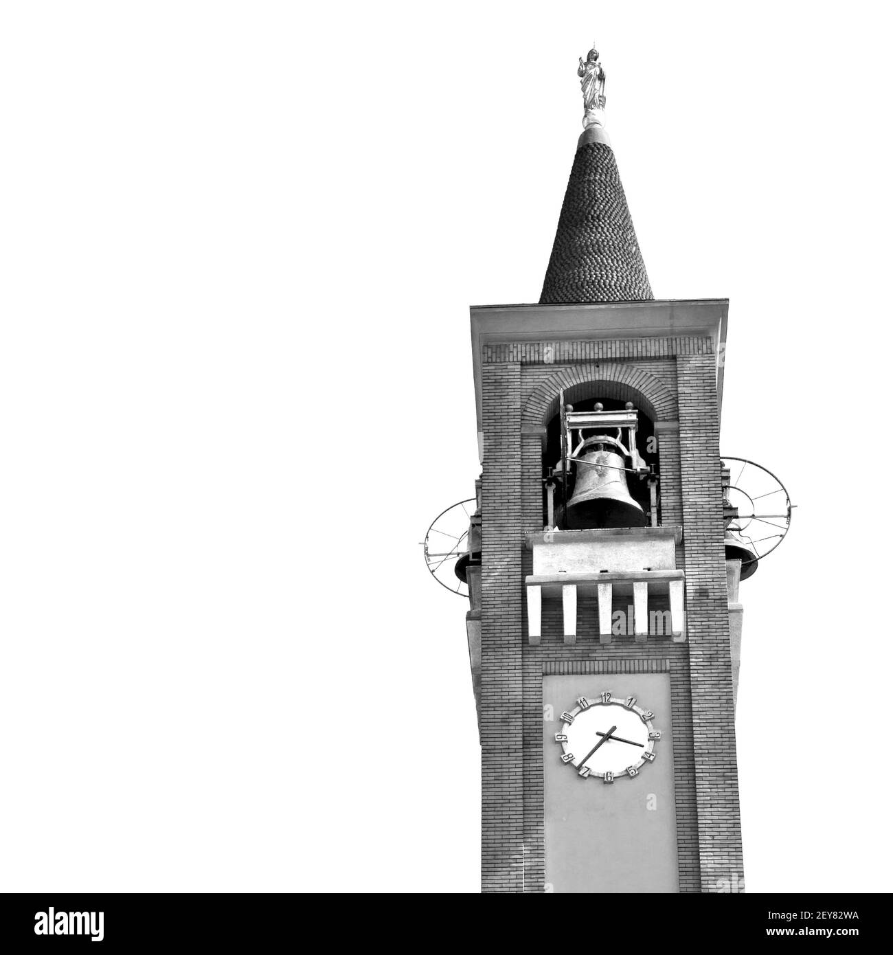Ancienne tour d'horloge en italie europe ancienne pierre et cloche Banque D'Images
