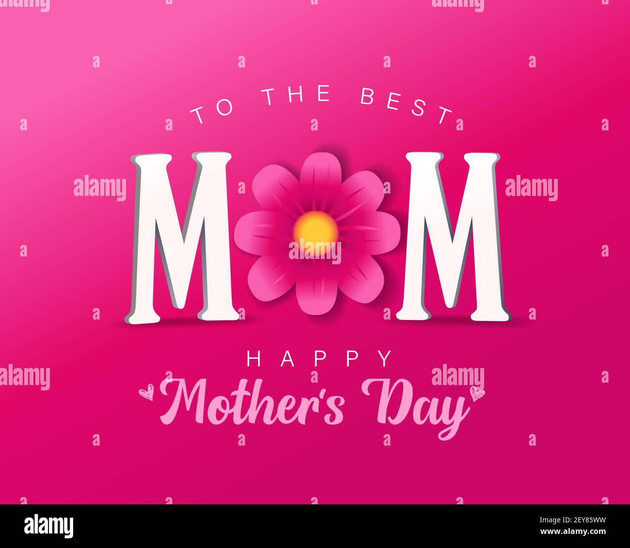 Maman Joyeux Fete Des Meres Citation Typographique Sur Fond Rose Carte De Vœux Pour La Fete Des Meres Avec Texte Maman Et Fleur Illustration Vectorielle Image Vectorielle Stock Alamy