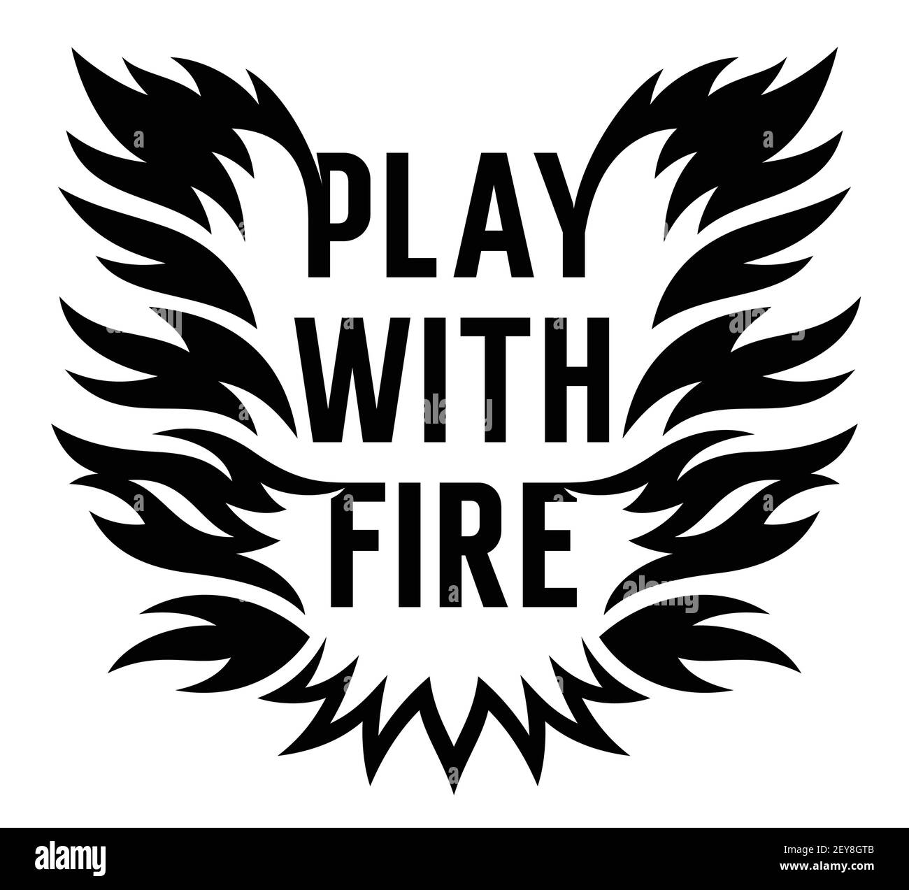 Texte Fire Flame et tendance pour un motif t-shirt Illustration de Vecteur
