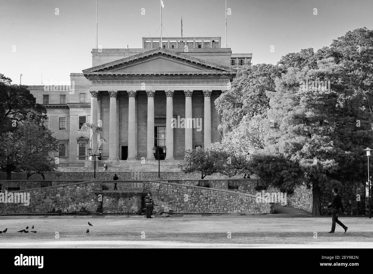 JOHANNESBURG, AFRIQUE DU SUD - 05 janvier 2021: Johannesburg, Afrique du Sud - octobre 09 2018: Vue extérieure du Grand Hall de l'Université du Witw Banque D'Images