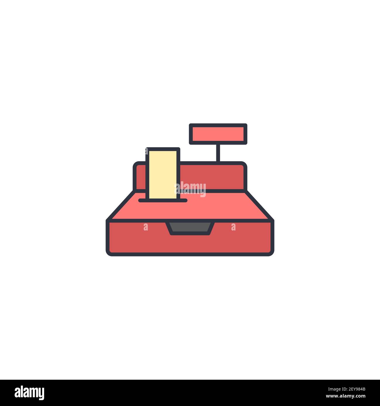 icône de ligne de caisse contour signe vecteur pictogramme linéaire isolé sur symbo blanc Illustration de Vecteur