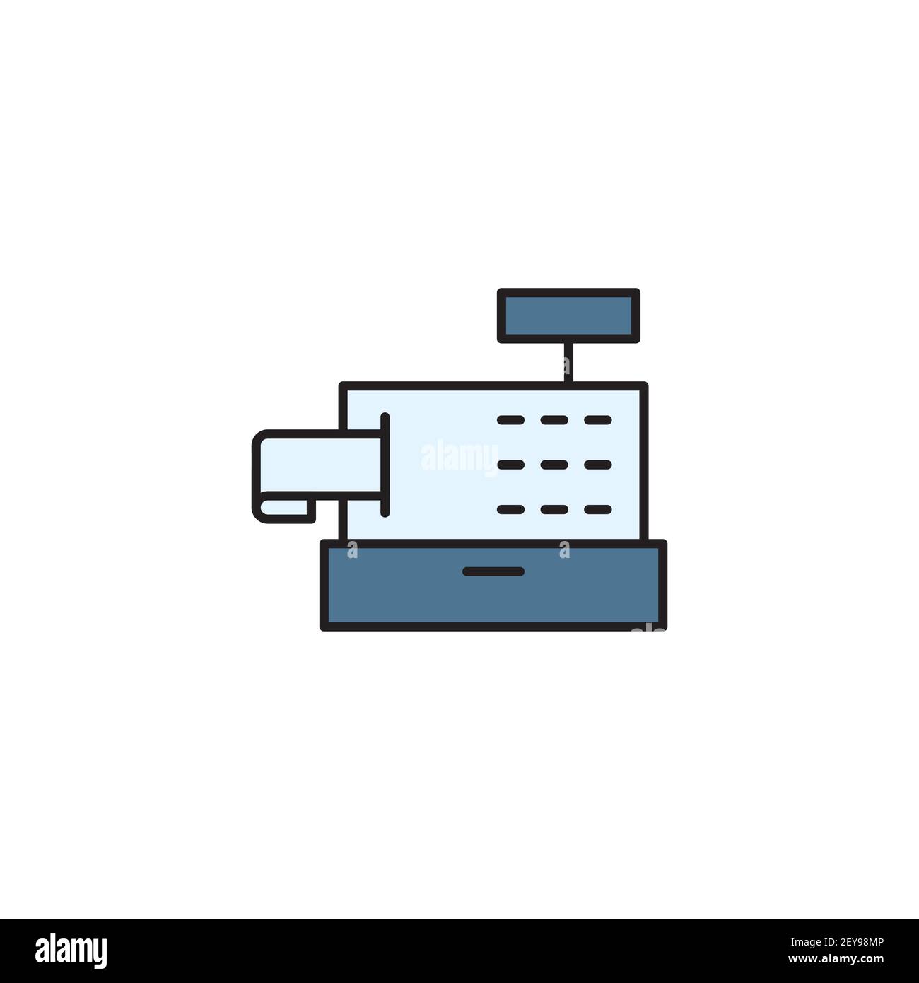 icône de ligne de caisse contour signe vecteur pictogramme linéaire isolé sur symbo blanc Illustration de Vecteur