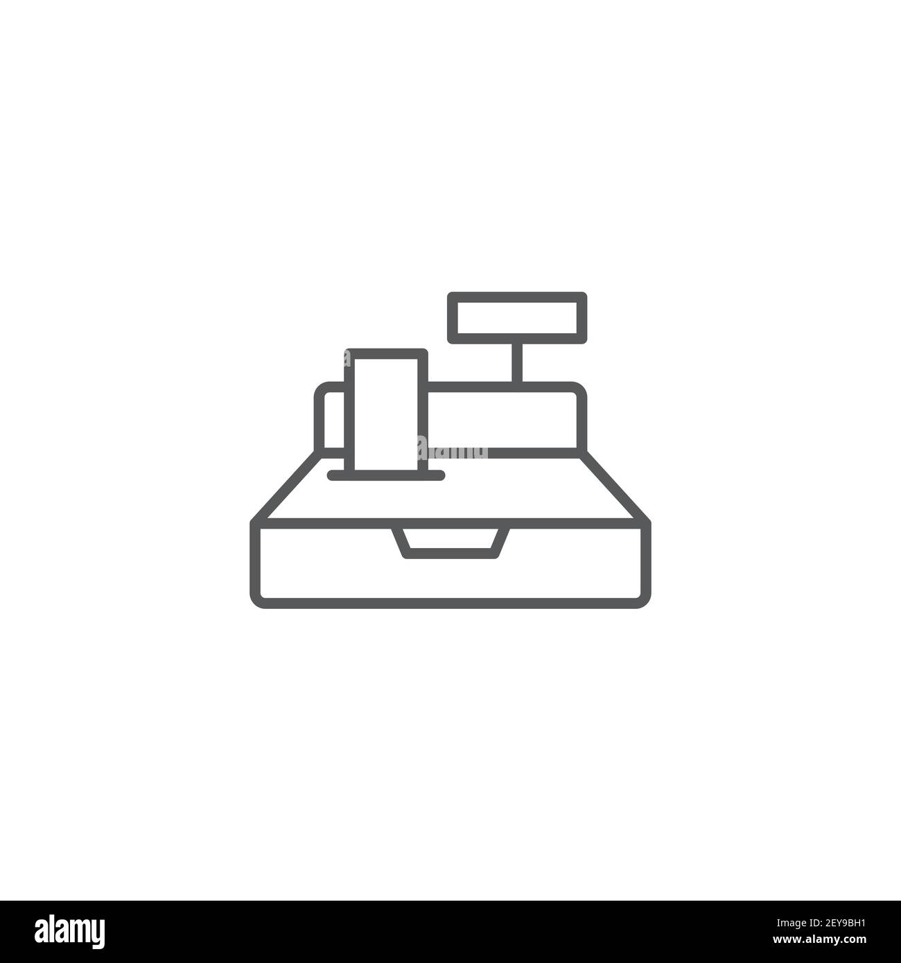 icône de ligne de caisse contour signe vecteur pictogramme linéaire isolé sur symbo blanc Illustration de Vecteur