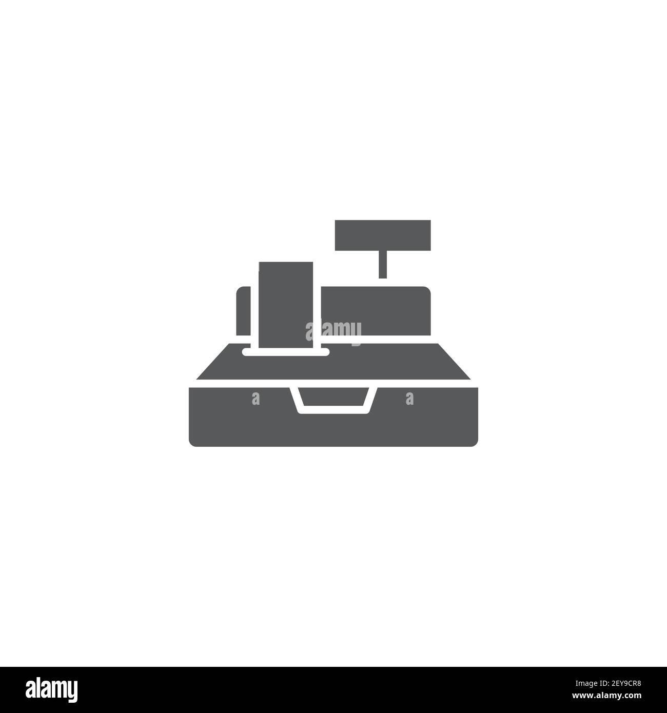 icône de ligne de caisse contour signe vecteur pictogramme linéaire isolé sur symbo blanc Illustration de Vecteur