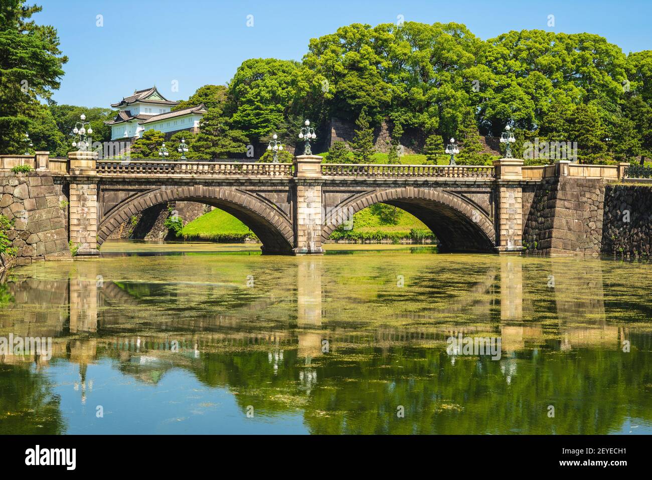 Seimon Ishibashi pont de Palais Impérial de Tokyo Banque D'Images