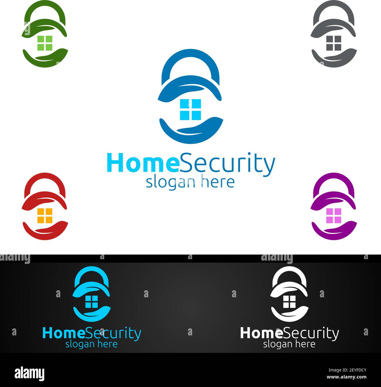 Logo Lock Home Security pour la conception de réseaux, d'Internet, de moniteurs et d'alarmes Illustration de Vecteur