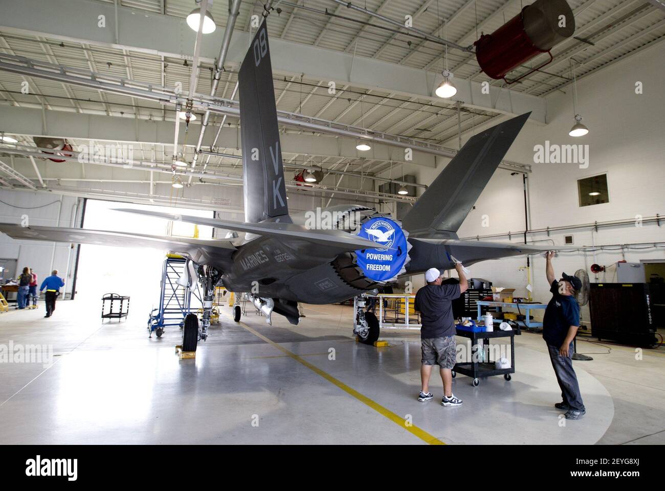Un F-35B est prêt à être livré à la Marine Corp à la Marine corps Air Station Yuma à Yuma, Arizona, le jeudi 13 août 2013. (Photo de Joyce Marshall/fort Worth Star-Telegram/MCT/Sipa USA) Banque D'Images