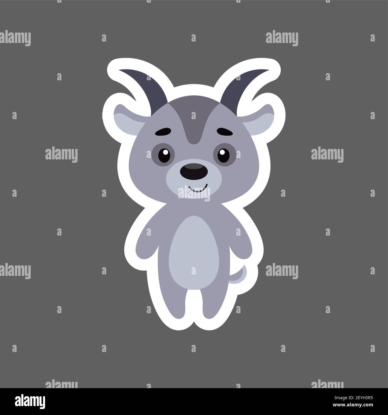 Joli Petit Autocollant De Chevre De Bebe Personnage Animal De Dessin Anime Pour Les Cartes D Enfants Douche De Bebe Invitation D Anniversaire Interieur De Maison Decoration Puerile Aux Couleurs Vives Image Vectorielle Stock