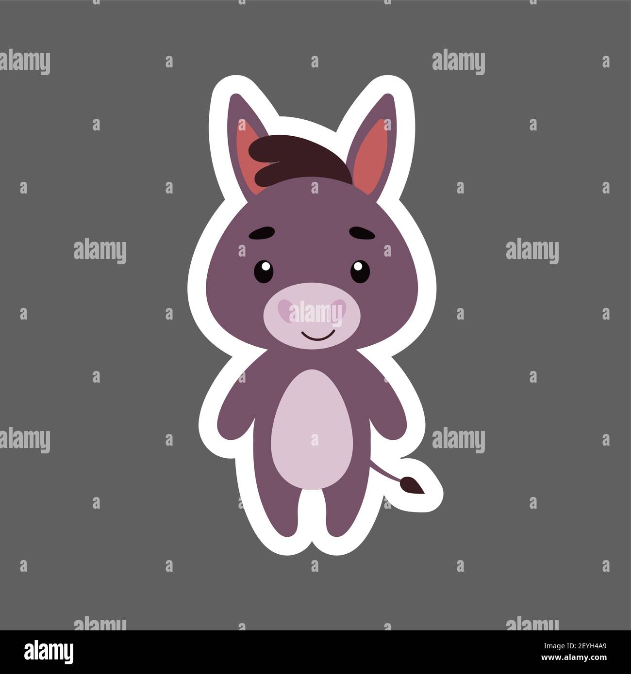 Autocollant Mignon Petit Ane De Bebe Personnage Animal De Dessin Anime Pour Les Cartes D Enfants Douche De Bebe Invitation D Anniversaire Interieur De Maison Pupille Coloree Image Vectorielle Stock Alamy