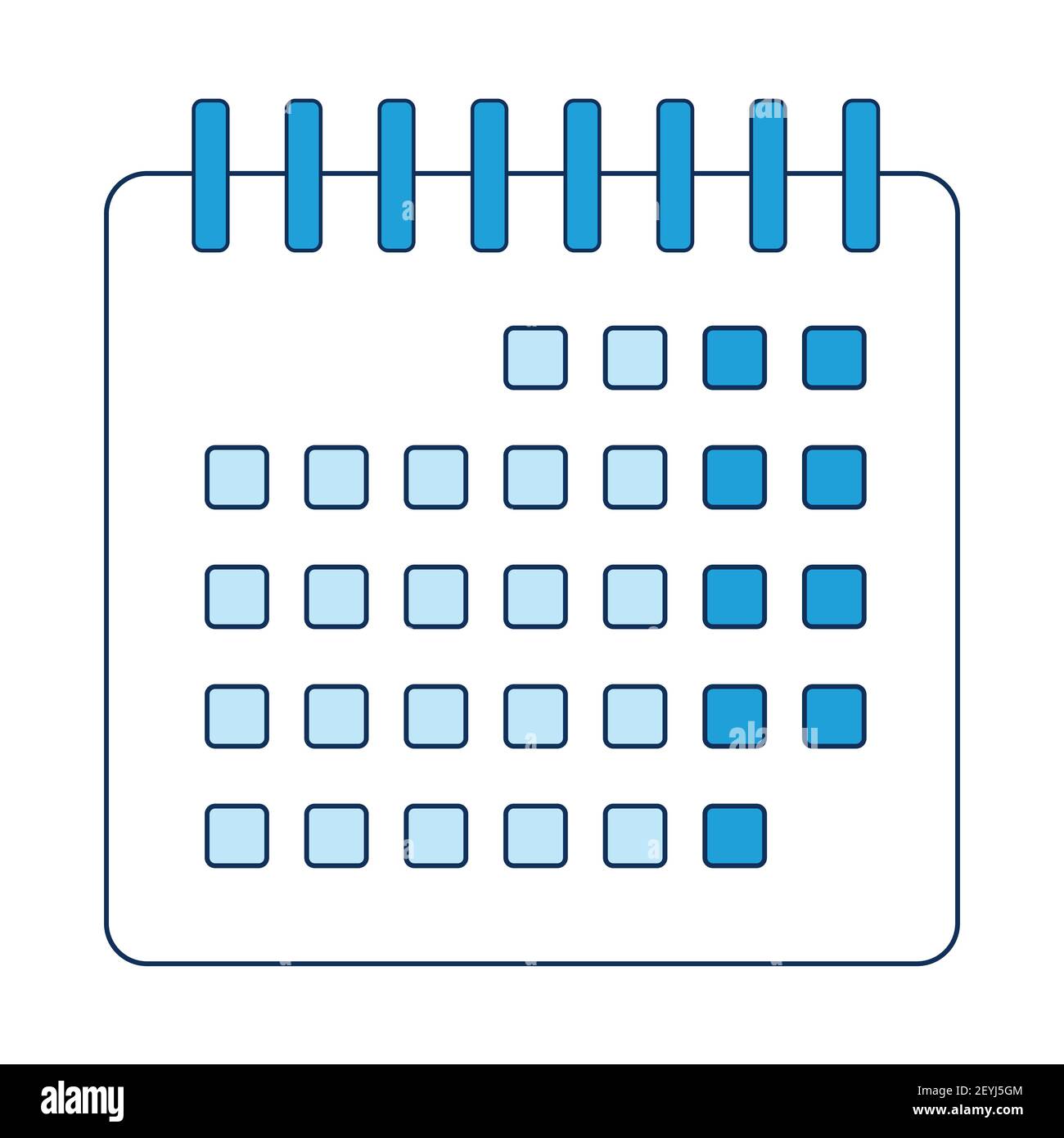 Calendrier médical de la vaccination COVID-19. Un modèle d'affiche médicale dans les tons de bleu. Illustration vectorielle isolée sur fond blanc Illustration de Vecteur