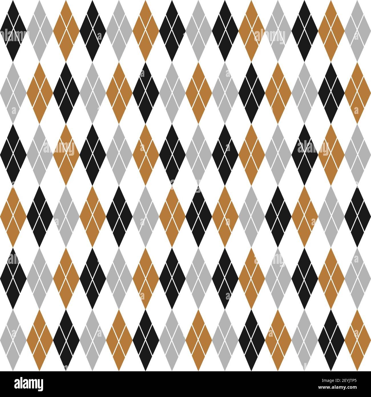 Motif de Noël sans couture Argyle avec diamants or, argent et noir et intersection de rayures. Fabriqué dans le style scandinave traditionnel de la main Illustration de Vecteur