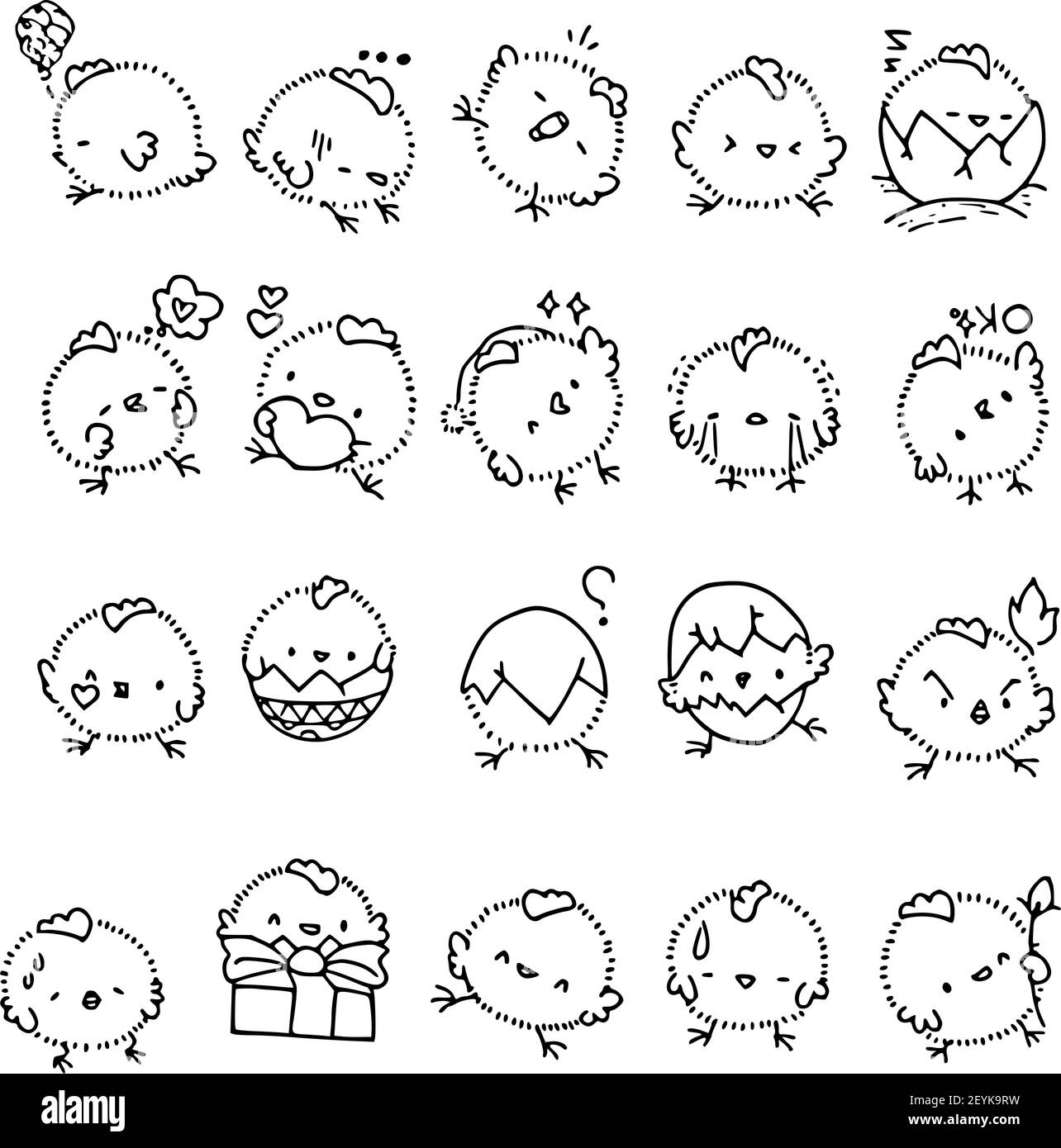 Ensemble de dessins animés vectoriels emoji Banque D'Images