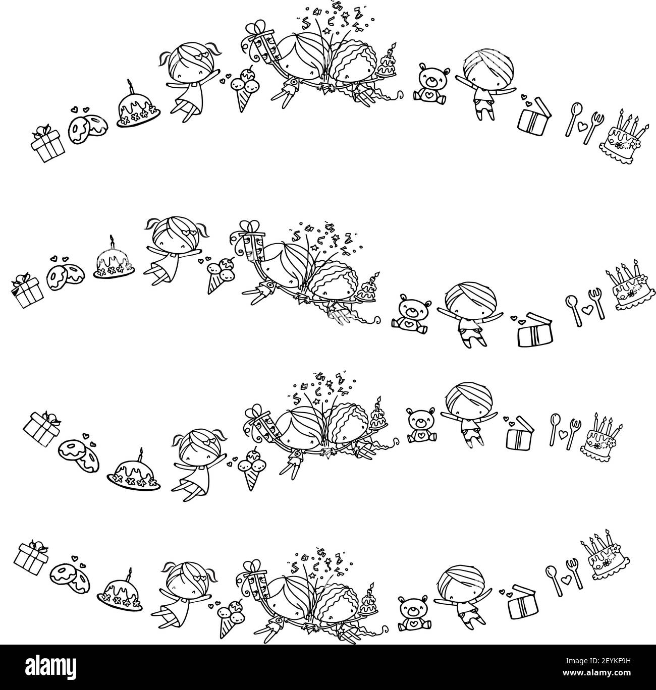 Fond de dessin animé d'anniversaire vectoriel Banque D'Images