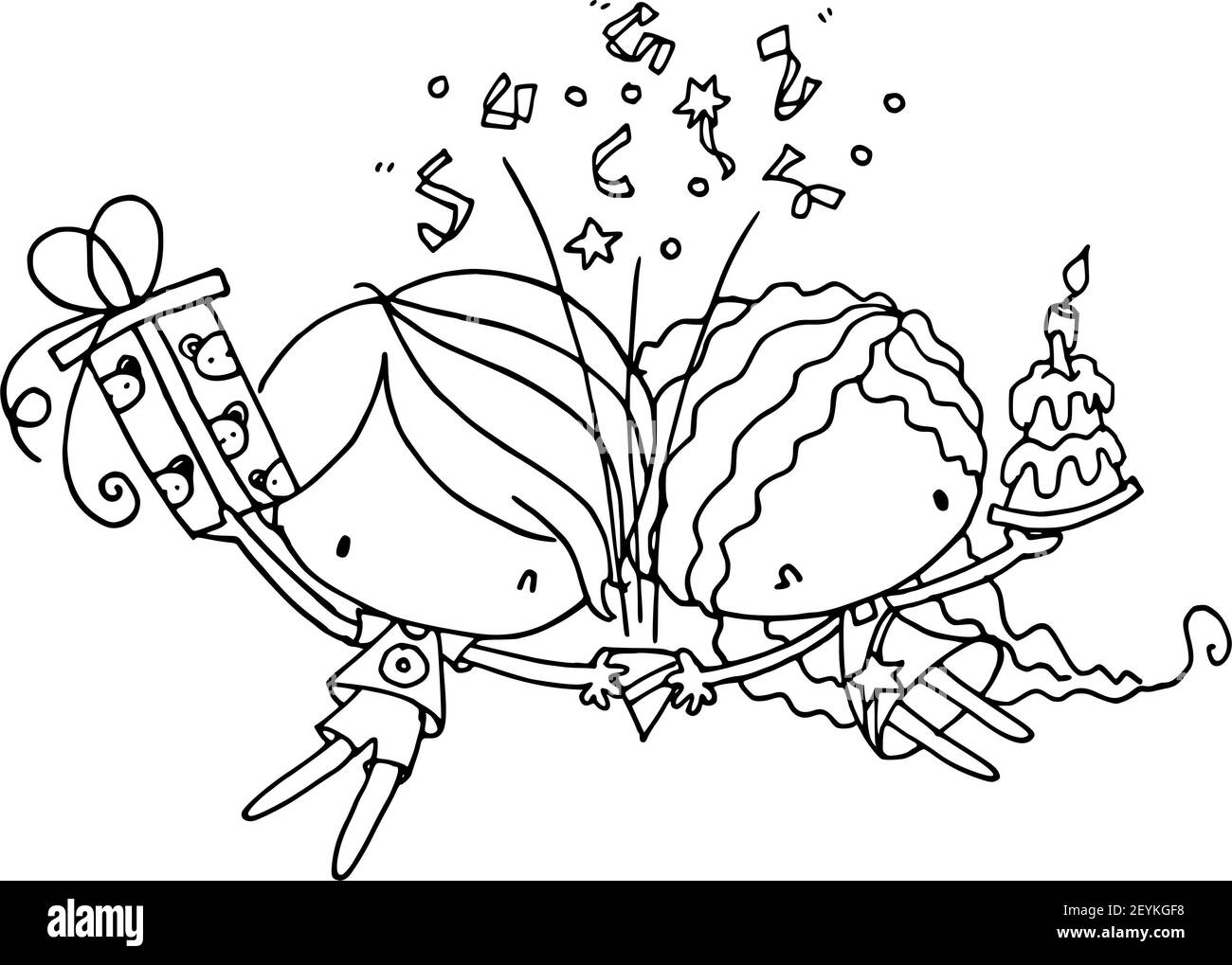 Garcon De Dessin Vectoriel Banque D Images Noir Et Blanc Alamy