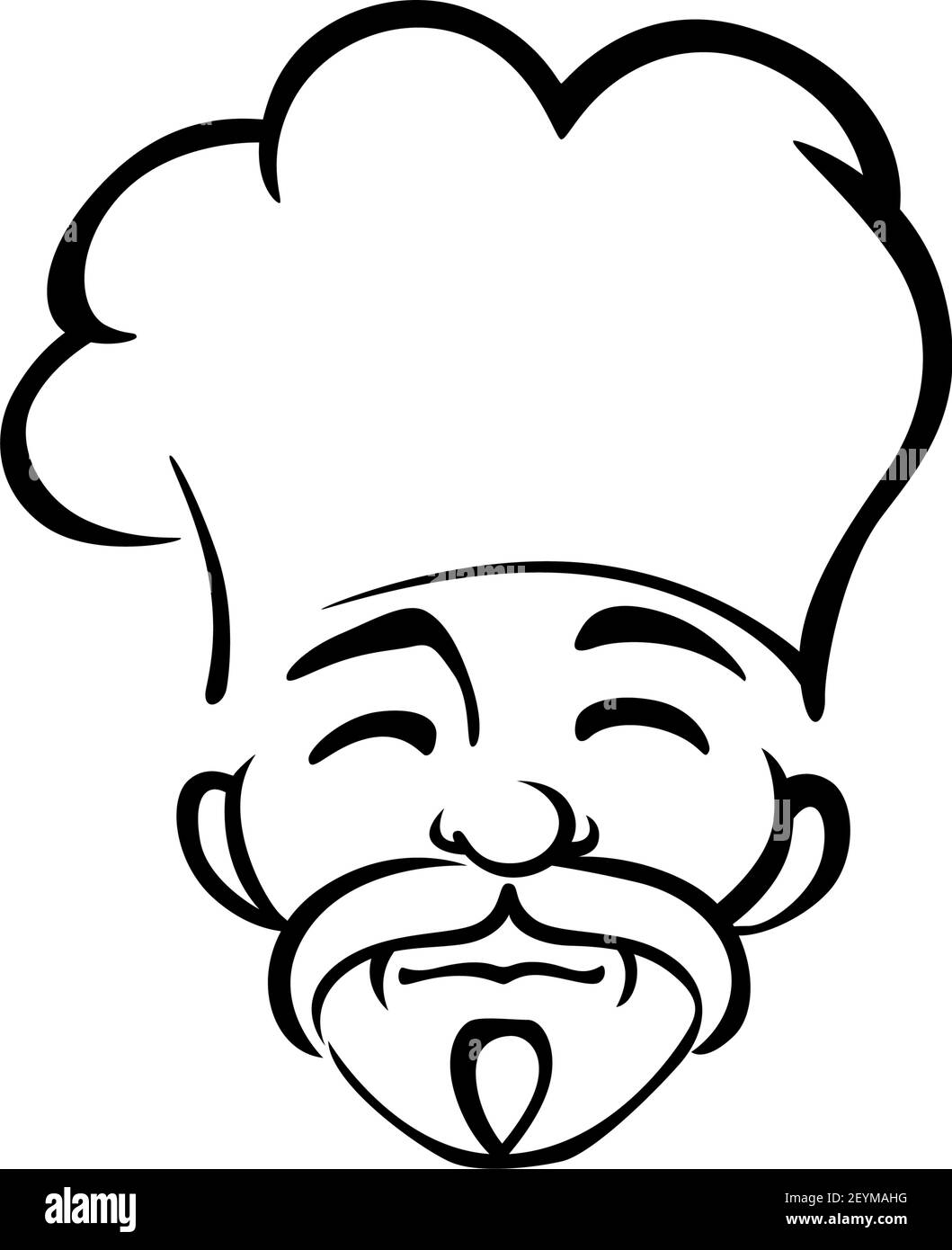 Illustration vectorielle de chef coréen senior. Personnage de cuisinier asiatique professionnel isolé sur fond blanc. Vietnam, mongol, cuisine chinoise Illustration de Vecteur