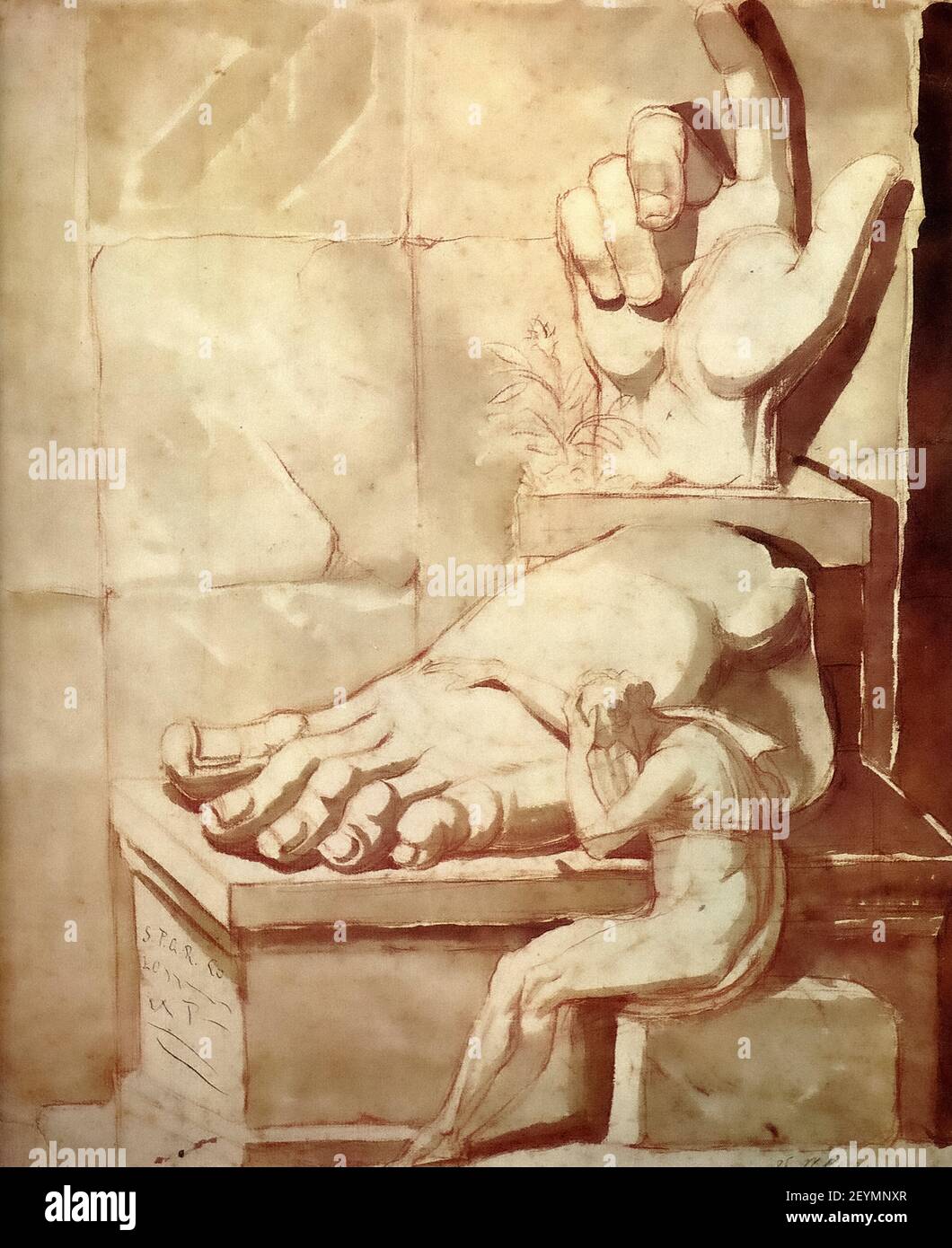 Johann Heinrich Füssli - l'artiste se défait de la grandeur des ruines antiques ( 1778-1780 ) Banque D'Images