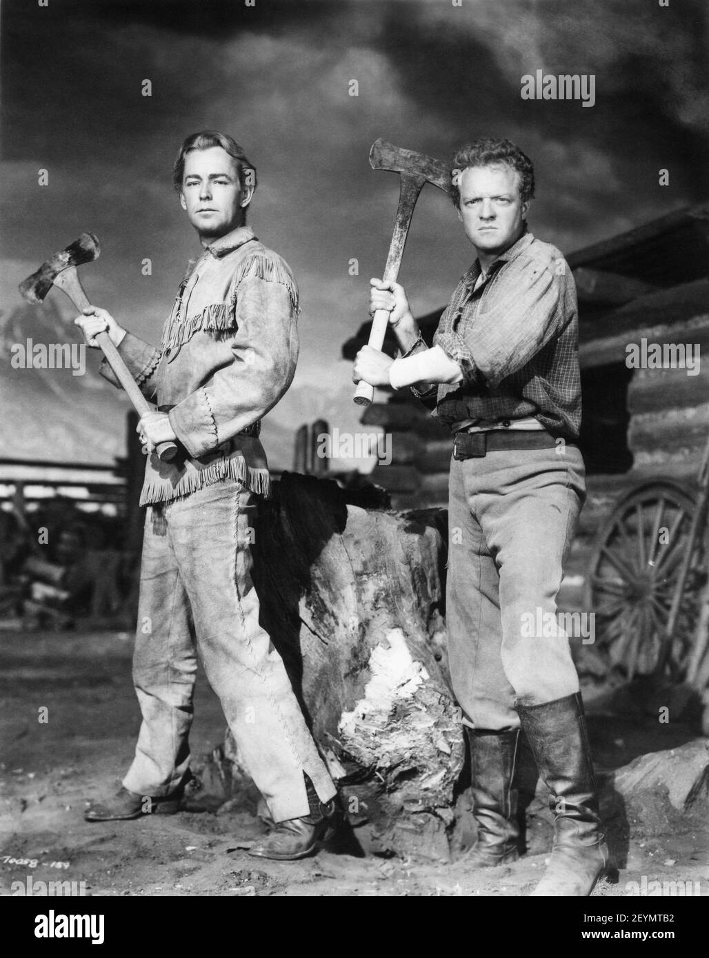 ALAN LADD et VAN HEFLAND dans SHANE 1953 directeur GEORGE STEVENS basé sur le roman de Jack Shaeffer costumes Edith Head Paramount Pictures Banque D'Images