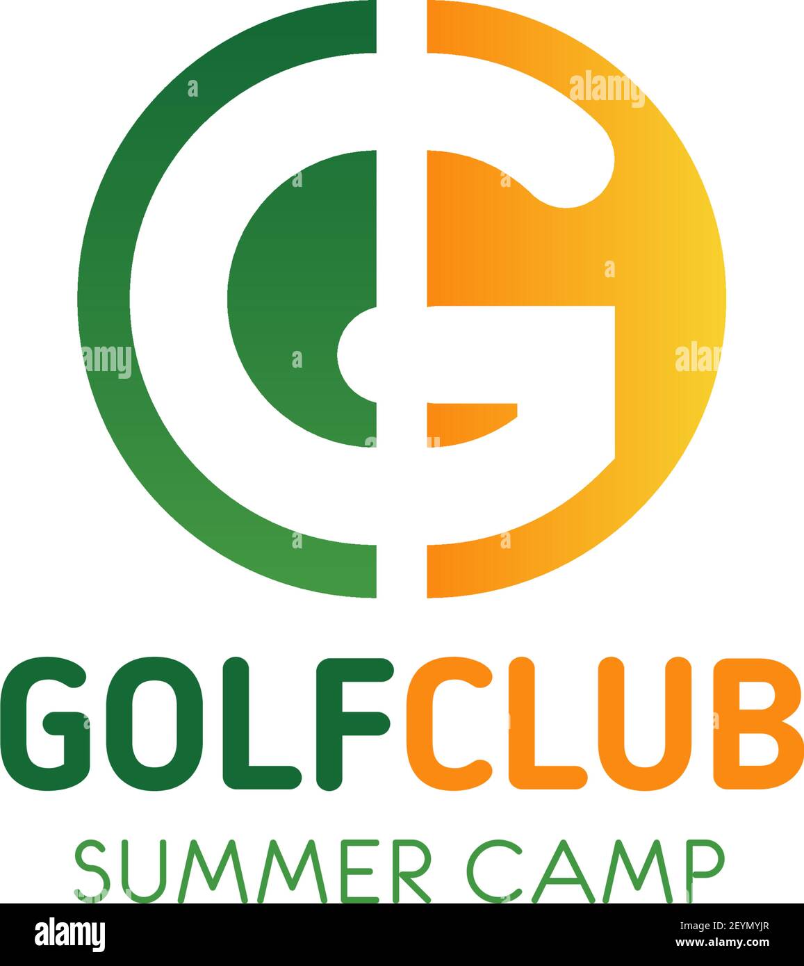 Lettre G icône pour le club de sport de golf ou le motif de l'équipe de camp d'été. Vecteur vert nature lettre G symbole pour la randonnée touristique, le voyage en montagne ou le campi Illustration de Vecteur