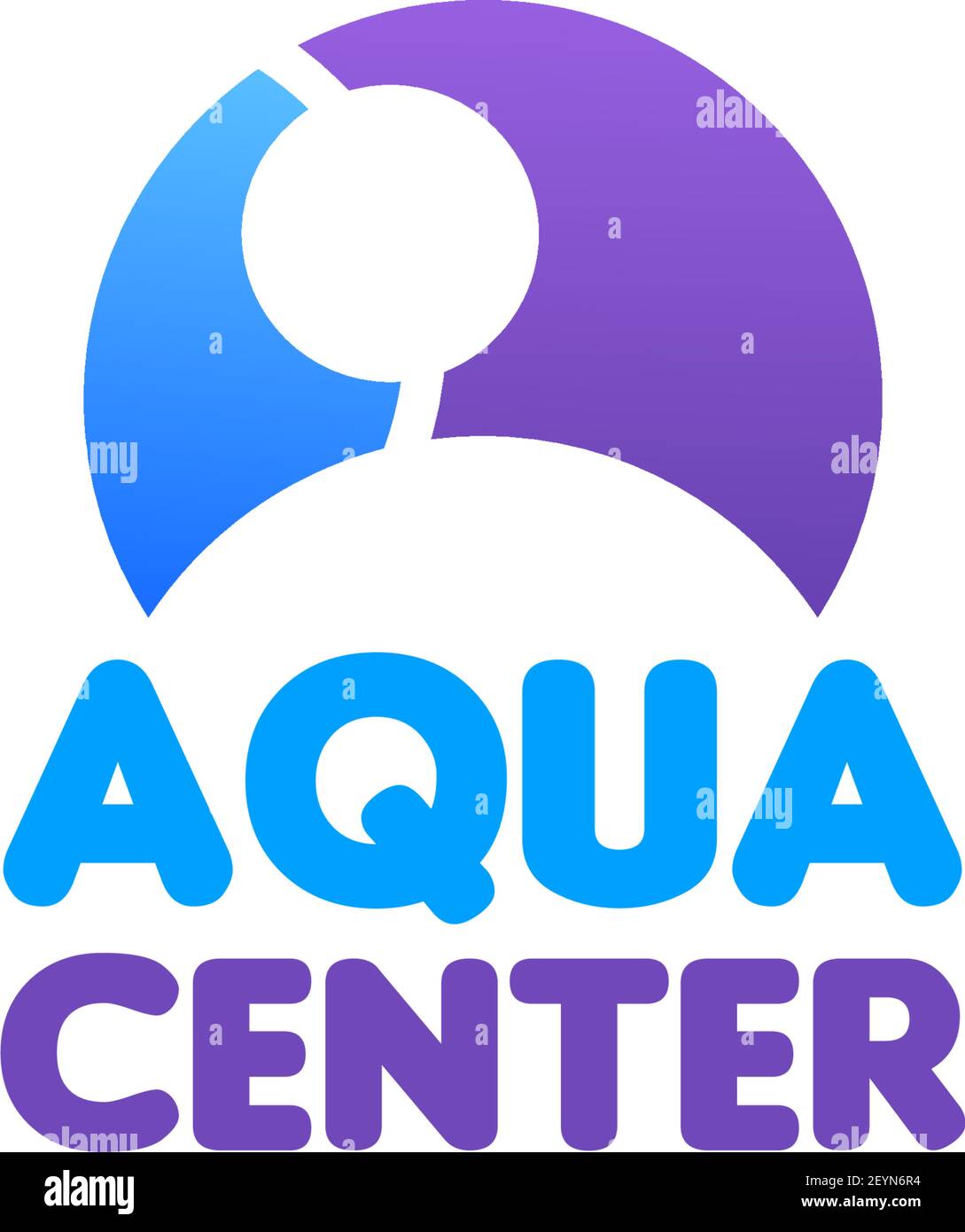 Vecteur pour centre aquatique isolé sur fond blanc. Concept de loisirs et de natation, badge pour le spa ou le centre de bien-être. Créatif Illustration de Vecteur