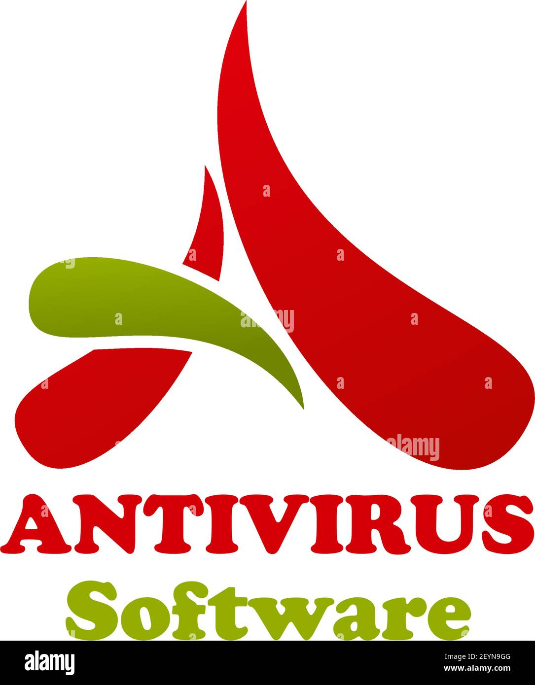 Signe de vecteur logiciel antivirus isolé sur un fond blanc. Concept de cyber-sécurité et de protection Internet. Badge vectoriel pour activité de piratage pr Illustration de Vecteur