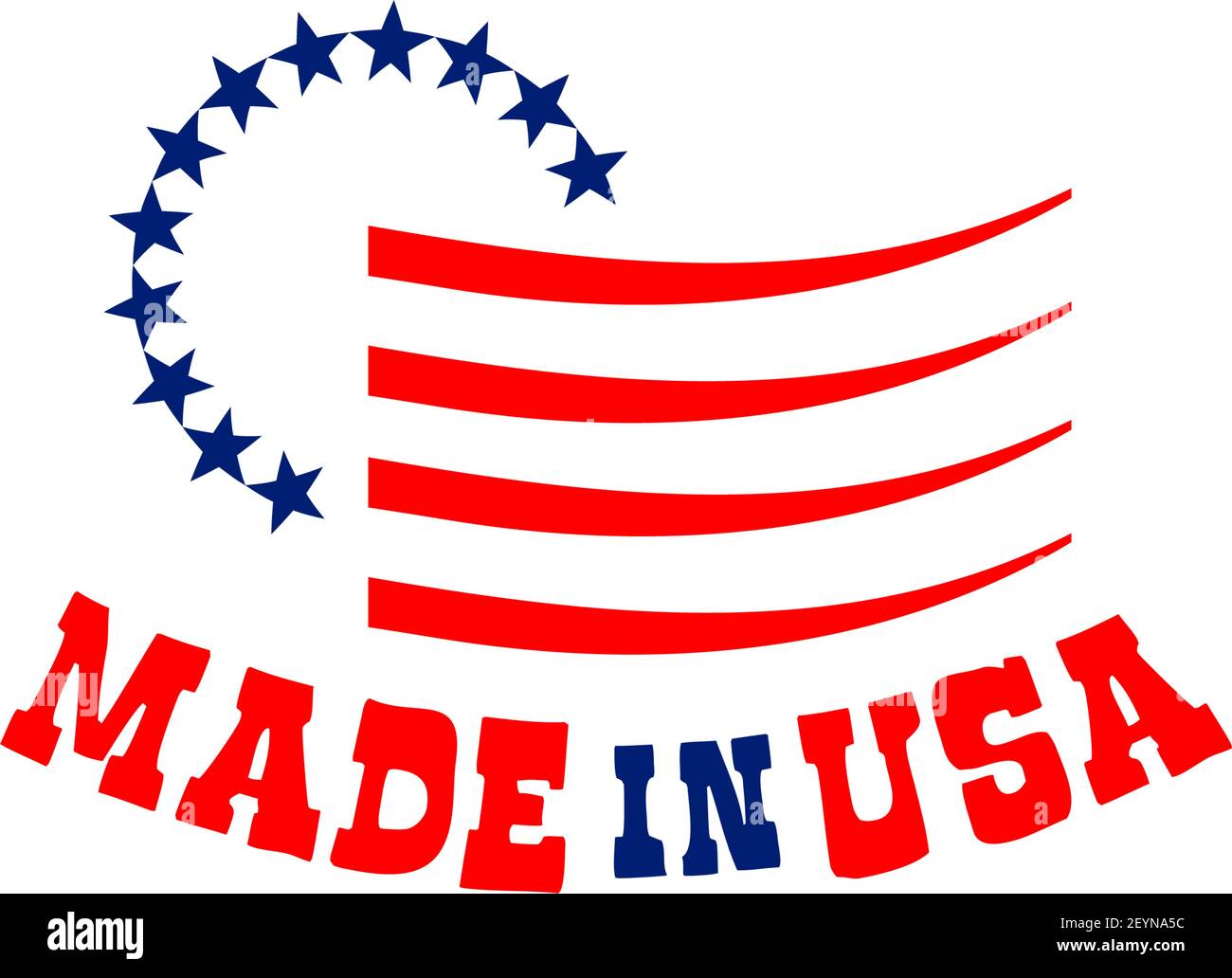 Panneau fabriqué aux États-Unis avec des étoiles. Symbole national américain en rouge et bleu. Badge pour les produits fabriqués aux Etats-Unis. États-Unis d'Amérique vecteur Illustration de Vecteur