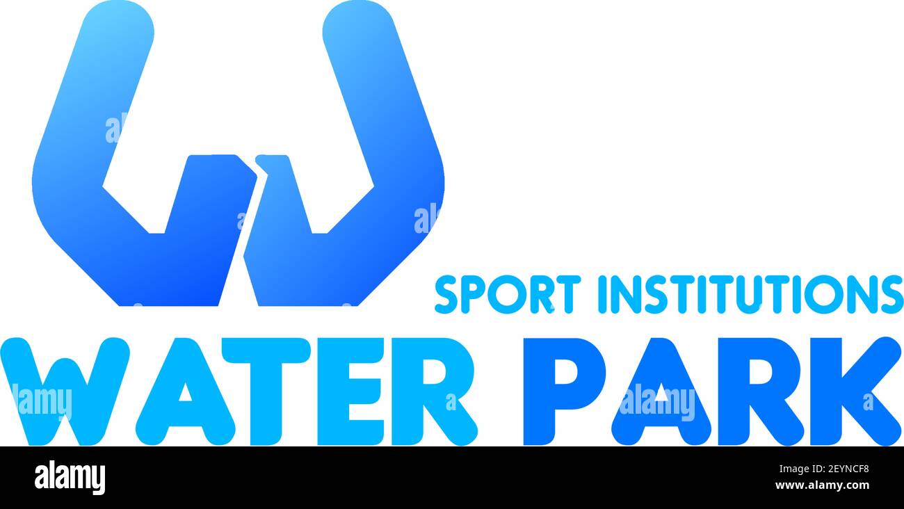 Icône Vector pour parc aquatique ou parc aquatique et piscine. Institution sportive de natation emblème créatif de couleur bleue. Concept de sport aquatique et de santé Illustration de Vecteur