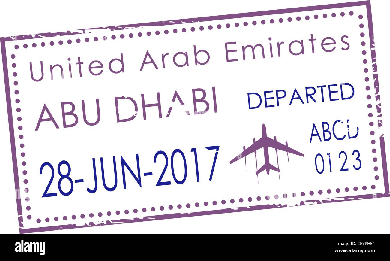 Timbre de visa de l'aéroport de Dubaï panneau de contrôle des frontières  des Émirats arabes Unis isolé. Document de passage de frontière Vector  United Arab Emirates Image Vectorielle Stock - Alamy