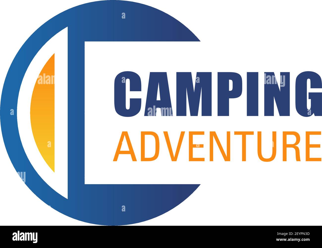 Camping aventure en plein air lettre C icône pour le sport de randonnée en montagne ou le club d'équipe d'exploration de la nature extrême. Badge C à lettre isolée Vector pour Alpine moun Illustration de Vecteur