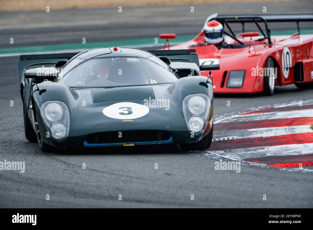 03 WRIGHT Jason (IT), WOLFE Andy (gb), Lola T70 MK3B - 5000, action pendant le Grand Prix de France Historique 2019 à Magny-cours du 29 au 30 juillet - photo Julien Delfosse / DPPI Banque D'Images