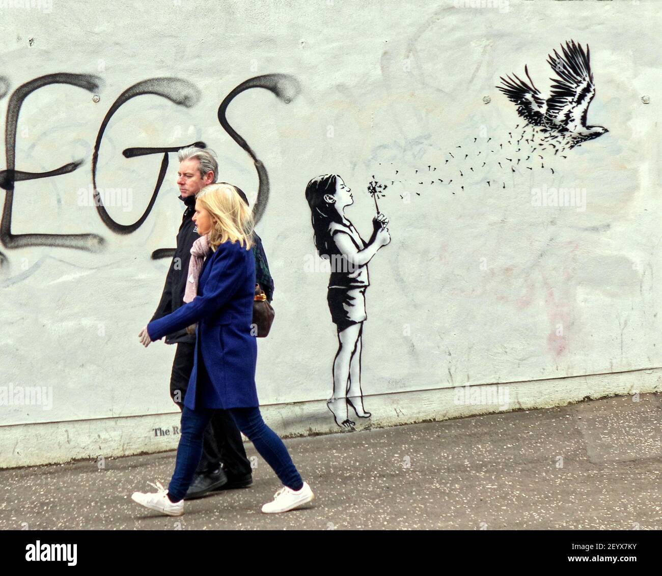 Glasgow, Écosse, Royaume-Uni.6 mars 2021, Lockdown samedi a vu la dystopie croissante comme un centre-ville vide est devenu un refuge pour les graffitis et le vandalisme avec plus de personnes marchant seul que jamais crédit Gerard Ferry/Alamy Live News Banque D'Images
