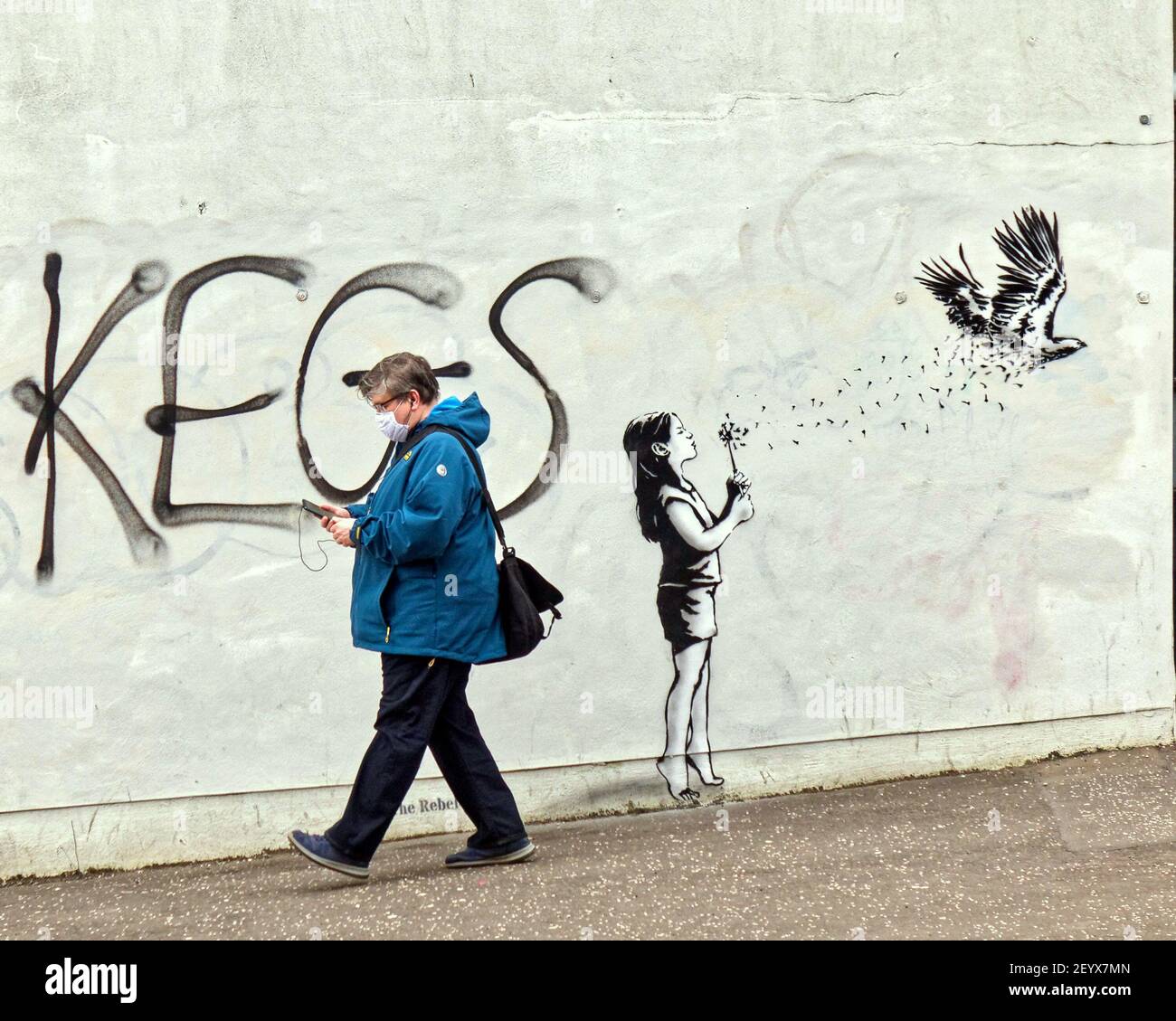 Glasgow, Écosse, Royaume-Uni.6 mars 2021, Lockdown samedi a vu la dystopie croissante comme un centre-ville vide est devenu un refuge pour les graffitis et le vandalisme avec plus de personnes marchant seul que jamais crédit Gerard Ferry/Alamy Live News Banque D'Images